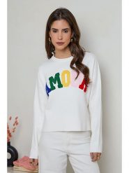 Soft Cashmere Sweter w kolorze białym rozmiar: 34/36. Białe swetry klasyczne damskie Soft Cashmere, z kaszmiru, bez kołnierzyka. Za 100.85 zł.