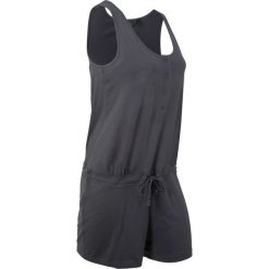 Kombinezon shirtowy bonprix szary. Szare kombinezony damskie bonprix, z okrągłym kołnierzem, z krótkim rękawem, krótkie. Za 79.99 zł.
