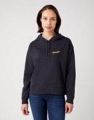 WRANGLER REGULAR HOODIE DAMSKA BLUZA Z KAPTUREM FADED BLACK 112343673 W627018280. Czarne bluzy damskie Wrangler, xl, bez wzorów, z kapturem. Za 139.99 zł.