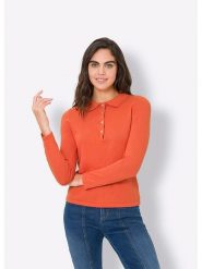 Heine Sweter w kolorze pomarańczowym rozmiar: 44. Pomarańczowe swetry klasyczne damskie Heine, z bawełny, bez kołnierzyka. Za 78.99 zł.