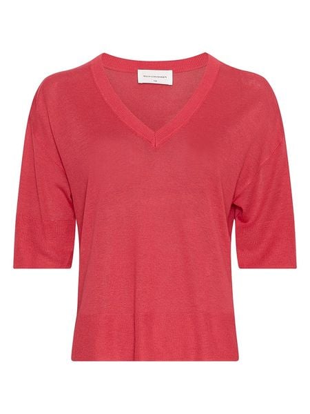 MOSS COPENHAGEN Bluzka w kolorze czerwonym rozmiar: XS/S. Czerwone bluzki damskie Moss Copenhagen, s, bez wzorów, bez kołnierzyka, bez ramiączek. Za 79.21 zł.
