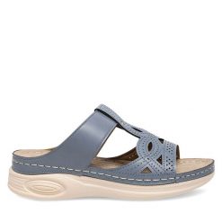 Klapki Clara Barson. Niebieskie klapki damskie Clara Barson, bez wzorów, bez obcasa, bez zapięcia. Za 61.99 zł.