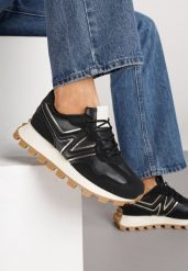 Czarne Sneakersy z Geometrycznym Wzorem Naloriene. Czarne obuwie sportowe damskie Born2be, z jeansu, bez zapięcia. Za 89.99 zł.