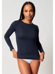 Skiny Koszulka w kolorze granatowym rozmiar: 40. Niebieskie bluzki damskie Skiny, bez wzorów, z kaszmiru, bez kołnierzyka, bez ramiączek. Za 139.95 zł.