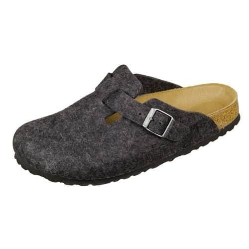 Klapki damskie Birkenstock Boston Anthracite Felt. Klapki damskie Birkenstock, bez wzorów, z materiału, bez obcasa, bez zapięcia. Za 419.00 zł.