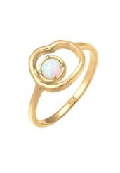 Elli Delikatny Syntetyczny Opal o organicznym wyglądzie w srebrze próby 925 Sterling Silver Pierścionki 1 ct Damski. Szare pierścionki damskie Elli, z opalem, pozłacane. Za 279.64 zł.