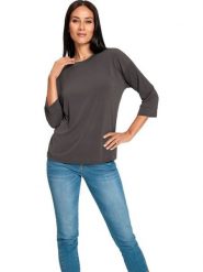 Heine Koszulka w kolorze antracytowym rozmiar: 36. Czarne bluzki damskie Heine, bez wzorów, bez kołnierzyka, bez ramiączek. Za 65.38 zł.