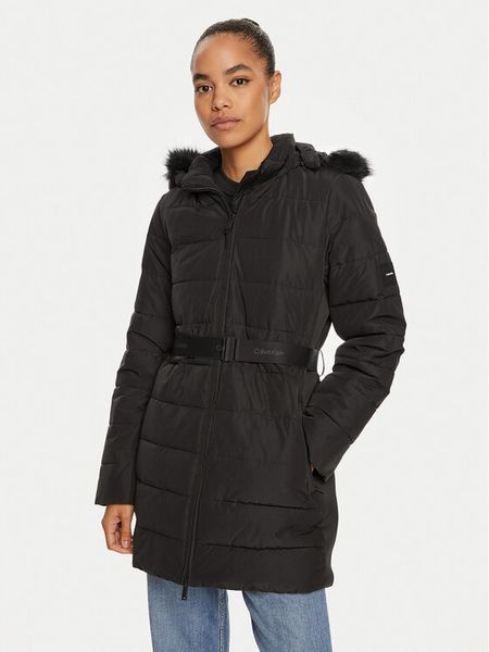 Calvin Klein Kurtka zimowa K20K207726 Czarny Regular Fit. Czarne kurtki damskie Calvin Klein, na zimę, xl, bez wzorów, z syntetyku, bez kaptura. Za 609.99 zł.