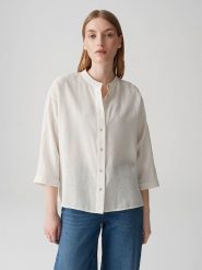 OPUS Bluzka "Fanari" w kolorze beżowym rozmiar: 38. Brązowe bluzki damskie Opus, bez wzorów, z wiskozy, bez kołnierzyka, bez ramiączek. Za 121.99 zł.