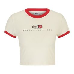 Koszulka damska FILA Luverne Tight Ringer. Brązowe koszulki damskie Fila, l, bez wzorów, bez kołnierzyka, bez ramiączek. Za 99.99 zł.