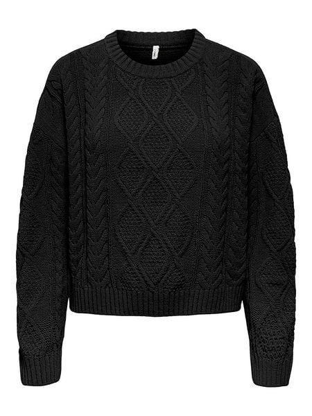 ONLY Sweter w kolorze czarnym rozmiar: XL. Czarne swetry klasyczne damskie Only, xl, ze splotem, bez kołnierzyka. Za 83.03 zł.