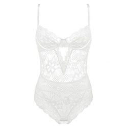 Body koronkowe na romantyczne wieczory Licia. Białe body i gorsety Intica, bez wzorów, z koronki. Za 179.00 zł.