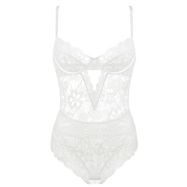 Body koronkowe na romantyczne wieczory Licia. Białe body i gorsety Intica, bez wzorów, z koronki. Za 179.00 zł.