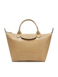 Longchamp Torebka 1512HVC Beżowy. Brązowe torebki klasyczne damskie Longchamp, z lakierowanej skóry, lakierowane, bez dodatków. Za 1,529.00 zł.