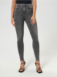 Jeansy super high waist skinny - szary. Szare jeansy damskie Sinsay, z podwyższonym stanem. Za 59.99 zł.