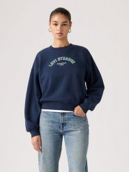 Levi's Bluza w kolorze granatowym rozmiar: L. Niebieskie bluzy damskie Levi's, l, bez wzorów, z bawełny, bez kaptura. Za 149.95 zł.