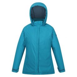 Kurtka narciarska wodoodporna damska Sanda III. Niebieskie kurtki sportowe damskie Regatta, na zimę, xl, bez wzorów, bez kaptura. Za 182.99 zł.