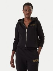 Versace Jeans Couture Bluza 80HAIT00 CF01T Czarny Regular Fit. Czarne bluzy damskie Versace Jeans Couture, xl, bez wzorów, z bawełny, bez kaptura. Za 743.99 zł.