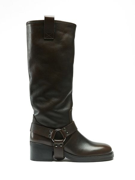 Frank Daniel Skórzane kozaki w kolorze brązowym rozmiar: 41. Brązowe kozaki damskie Frank Daniel, na zimę, bez obcasa, bez zapięcia. Za 741.47 zł.