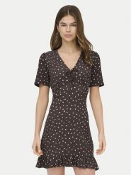 ONLY Sukienka letnia Molly 15371873 Brązowy Regular Fit. Brązowe sukienki damskie Only, bez wzorów, z syntetyku, bez ramiączek. Za 129.99 zł.
