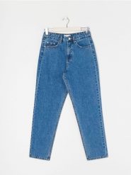 Jeansy mom high waist - granatowy. Niebieskie jeansy damskie Sinsay, z podwyższonym stanem. Za 49.99 zł.