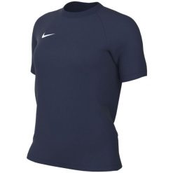 Koszulka damska Nike Dri-FIT Park VIII. Niebieskie bluzki damskie Nike, bez wzorów, z materiału, sportowe, bez kołnierzyka, bez ramiączek. Za 66.99 zł.