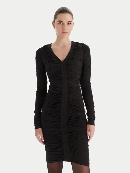 Marciano Guess Sukienka koktajlowa 5BGK25 6257A Czarny Slim Fit. Czarne sukienki damskie Marciano Guess, z aplikacjami, z syntetyku, wizytowe, bez ramiączek. Za 529.99 zł.