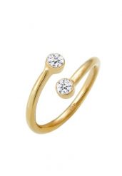 Elli Damski błyszczący zawinięty otwarty z kryształami w pozłacanym srebrze 925 sterling silver Pierścionki 1 ct. Szare pierścionki damskie Elli, pozłacane. Za 241.39 zł.