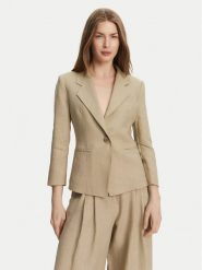 Marella Marynarka Biella 2513041062 Beżowy Regular Fit. Brązowe marynarki i żakiety damskie Marella, bez wzorów, ze lnu. Za 879.99 zł.