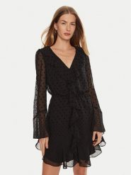 Guess Sukienka codzienna Olympe W4BK38 WGLF0 Czarny Regular Fit. Czarne sukienki damskie Guess, z aplikacjami, z syntetyku, bez ramiączek. Za 669.99 zł.