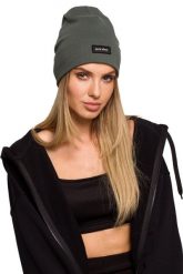 Czapka Beanie z Naszywką - Militarna Zieleń. Zielone czapki damskie MOE, z aplikacjami, z bawełny. Za 96.90 zł.