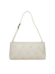 Calvin Klein Torebka Ck Woven Elongated Shoulder Bag K60K612992 Biały. Białe torebki klasyczne damskie Calvin Klein, ze skóry, bez dodatków. Za 449.99 zł.