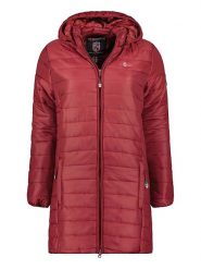 Geographical Norway Płaszcz pikowany "Atika" w kolorze bordowym rozmiar: S. Czerwone płaszcze damskie Geographical Norway, s, z aplikacjami, bez kaptura. Za 153.71 zł.
