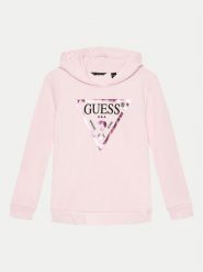 Guess Bluza J83Q14 KAUG0 Różowy Regular Fit. Czerwone bluzy dziewczęce Guess, z aplikacjami, z bawełny, bez ramiączek, bez kaptura. Za 129.99 zł.