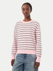 Tommy Jeans Sweter Essential DW0DW23360 Różowy Regular Fit. Czerwone swetry klasyczne damskie Tommy Jeans, m, z bawełny, bez kołnierzyka. Za 369.99 zł.