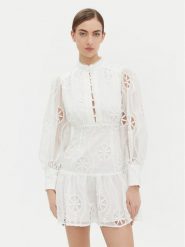 BARDOT Sukienka koktajlowa 59586DB3 Biały Regular Fit. Białe sukienki damskie Bardot, bez wzorów, z syntetyku, wizytowe, bez ramiączek. Za 449.99 zł.