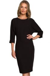 Sukienka ołówkowa z nietoperzowymi rękawami 3/4 klasyczna czarna. Czarne sukienki damskie Stylove, bez wzorów, biznesowe, bez ramiączek. Za 269.00 zł.
