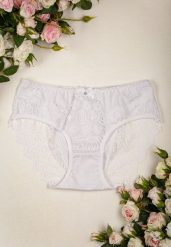 Białe Koronkowe Majtki Figi z Bawełny Chisa. Białe figi Renee, bez wzorów, z bawełny. Za 9.99 zł.