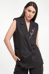 Kamizelka damska lniana TWINSET ACTITUDE. Kamizelki damskie Twinset Milano, xs, bez wzorów, bez kaptura. W wyprzedaży za 736.33 zł.