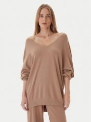 Kontatto Sweter 3M0815C Beżowy Relaxed Fit. Brązowe swetry klasyczne damskie Kontatto, m, z syntetyku, bez kołnierzyka. Za 279.99 zł.