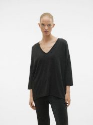 Vero Moda Bluzka w kolorze czarnym rozmiar: M. Czarne bluzki damskie Vero Moda, m, bez wzorów, bez kołnierzyka, bez ramiączek. Za 43.99 zł.