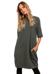 Made of emotion Sukienka w kolorze khaki rozmiar: M. Brązowe sukienki damskie Made Of Emotion, bez wzorów, bez ramiączek. Za 196.95 zł.