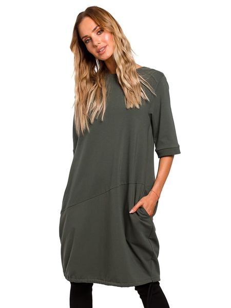 Made of emotion Sukienka w kolorze khaki rozmiar: M. Brązowe sukienki damskie Made Of Emotion, bez wzorów, bez ramiączek. Za 196.95 zł.