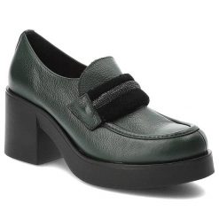 Zielone Półbuty Lemar Wygodne Skórzane Buty na Jesień. Zielone półbuty damskie Lemar, na jesień, bez wzorów, ze skóry, bez obcasa, bez zapięcia. Za 369.00 zł.