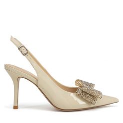 Sandały Eva Minge. Białe sandały damskie Eva Minge, bez wzorów, bez obcasa, na szpilce, bez zapięcia. Za 379.99 zł.