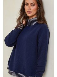 So Cachemire Sweter "Csepreg" w kolorze granatowym rozmiar: XL. Niebieskie swetry klasyczne damskie So Cachemire, xl, z kaszmiru, bez kołnierzyka. Za 195.99 zł.