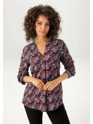 Aniston Bluzka w kolorze bordowo-niebieskim rozmiar: 44. Czerwone bluzki damskie Aniston, bez wzorów, bez kołnierzyka, bez ramiączek. Za 82.99 zł.