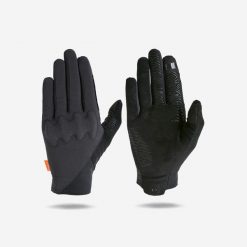 Rękawice rowerowe ochronne Btwin z D30®. Czarne rękawiczki damskie ROCKRIDER, bez wzorów, z materiału. Za 139.99 zł.
