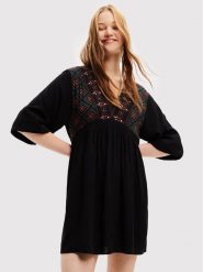 Desigual Sukienka codzienna Marian 22WWVW57 Czarny Relaxed Fit. Czarne sukienki damskie Desigual, bez wzorów, z wiskozy, bez ramiączek. Za 429.99 zł.