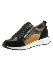 Heine Skórzane sneakersy w kolorze czarno-beżowym rozmiar: 41. Brązowe obuwie sportowe damskie Heine, bez zapięcia. Za 146.45 zł.